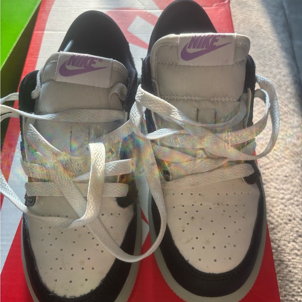 Nike Kids' Black, White, and Purple Sneakers